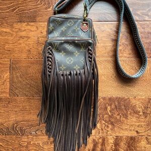 Vintage Boho Bag Upcycled Louis Vuitton